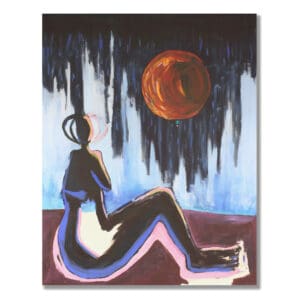 // blood moon from a cold beach