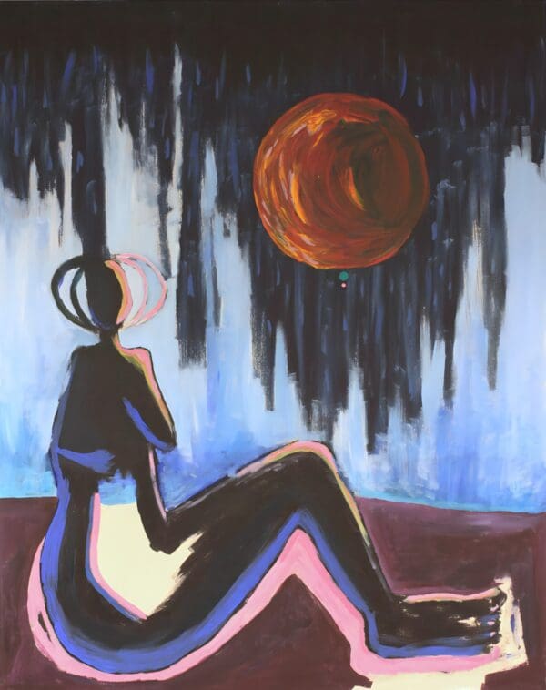 // blood moon from a cold beach